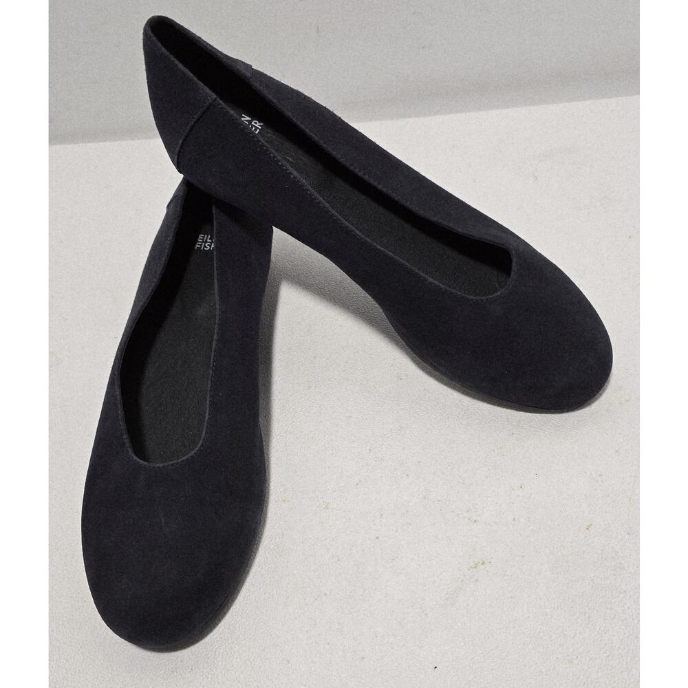Eileen Fisher Women's Una Hidden Wedge Black Suede Ballet Flat Sz 9